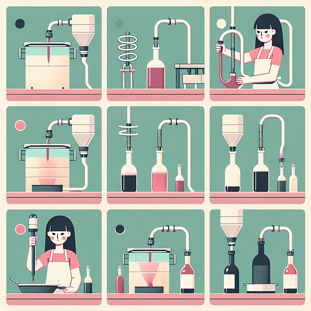 filling wine bottles using a siphon