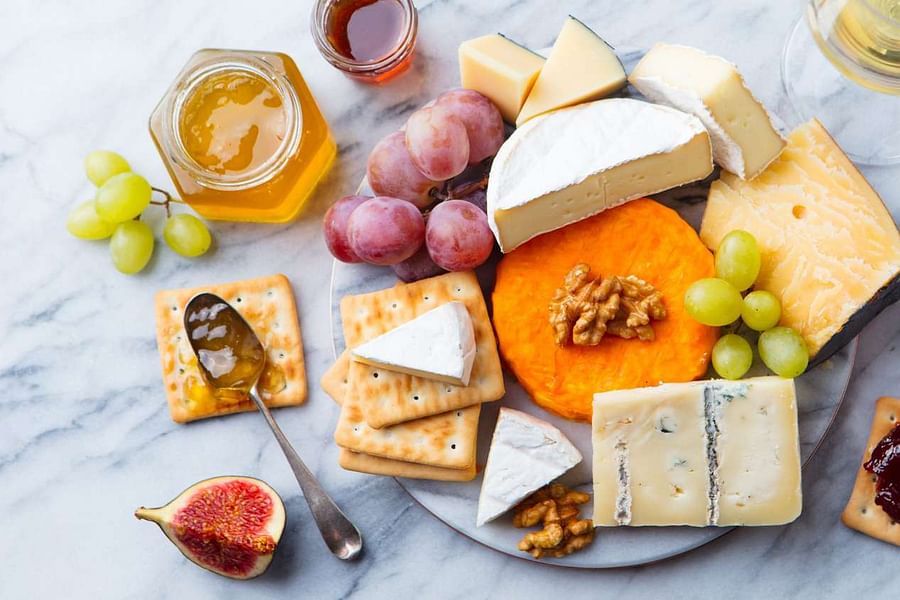 Cheese board for wine tasting