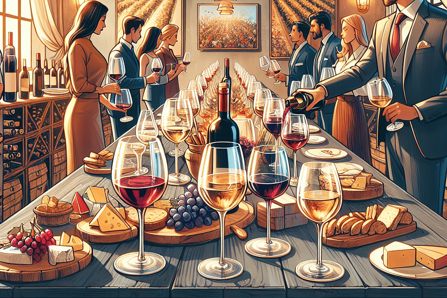 Wine tasting party decor