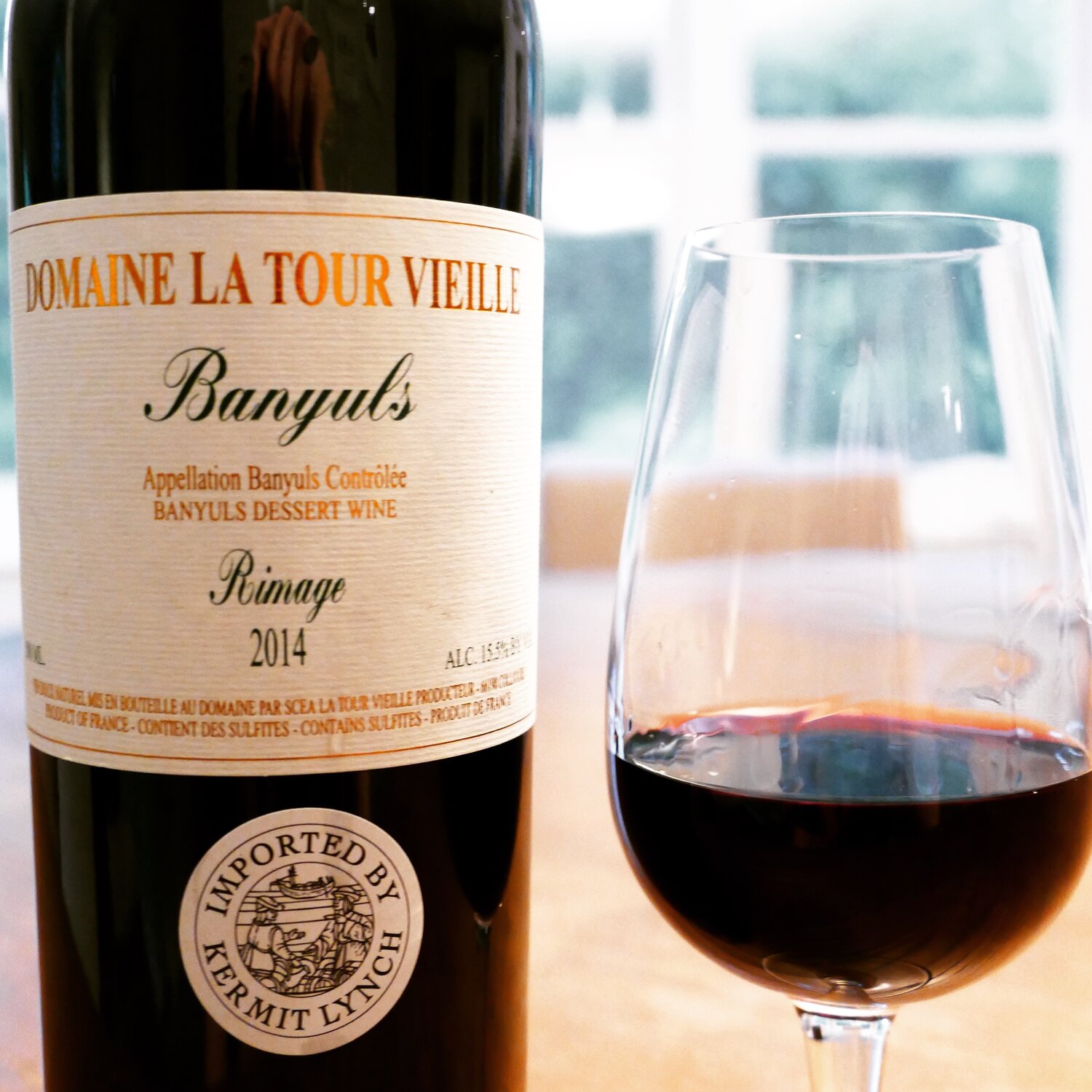 Banyuls sweet red wine bottle