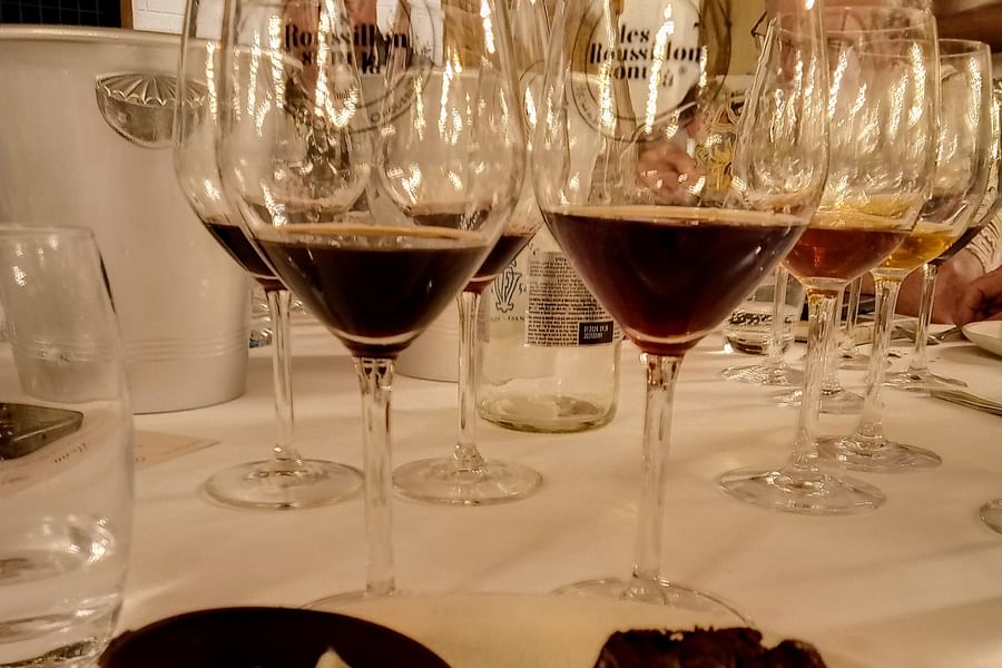 Maury sweet red wine bottle