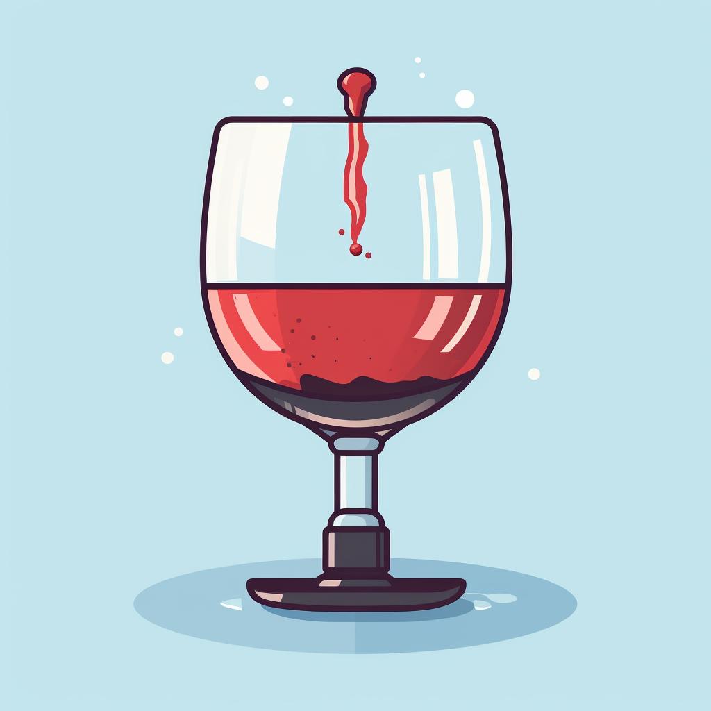 A clean wine aerator placed securely on top of a wine glass.