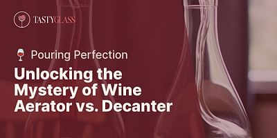 Unlocking the Mystery of Wine Aerator vs. Decanter - 🍷 Pouring Perfection