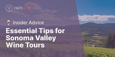 Essential Tips for Sonoma Valley Wine Tours - 🍷 Insider Advice
