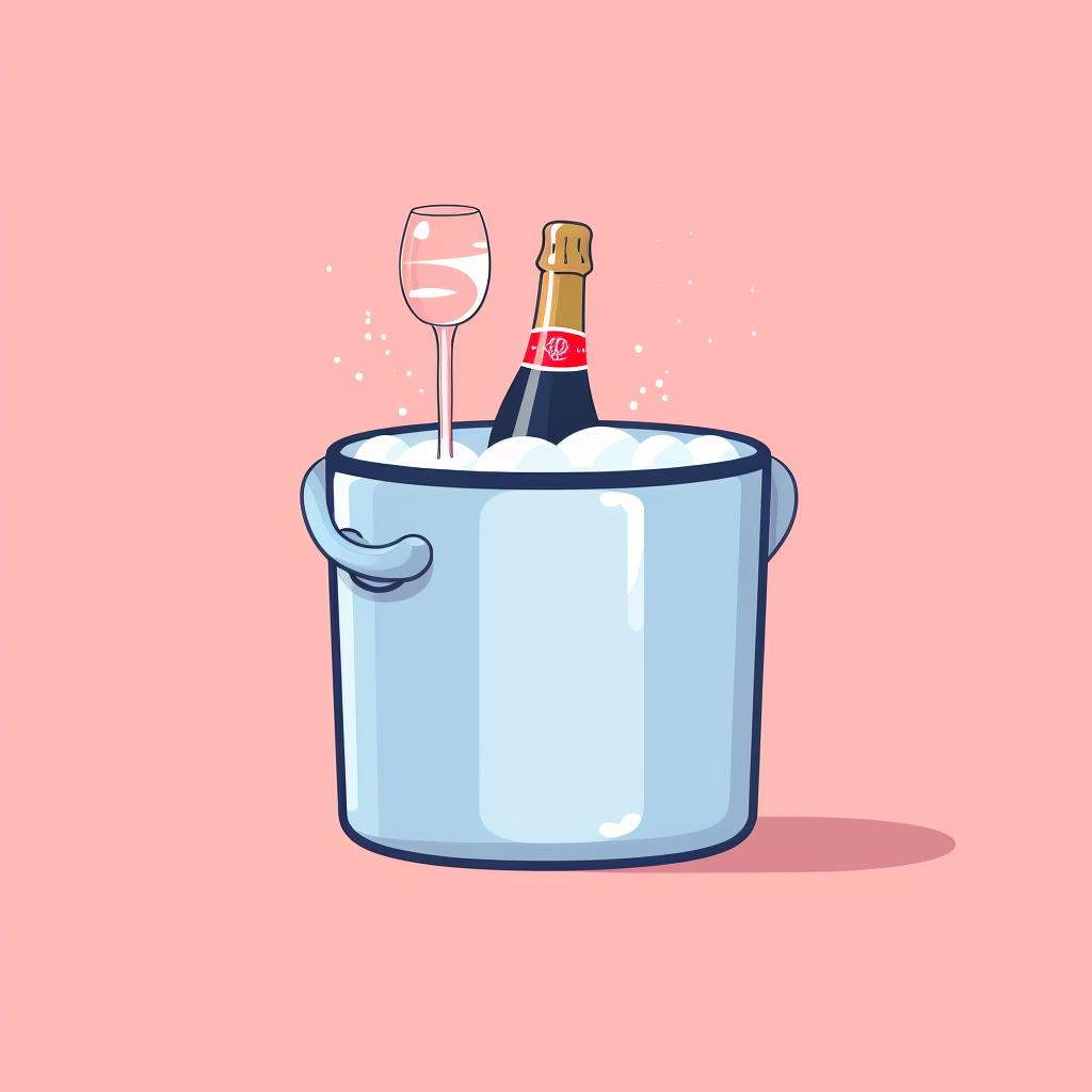 A bottle of Prosecco in a wine cooler